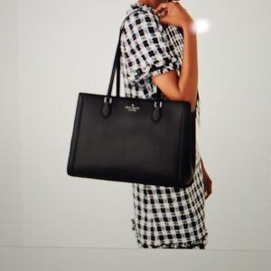 Kate Spade Madison Saffiano Leather Large Laptop Tote Bag in Black